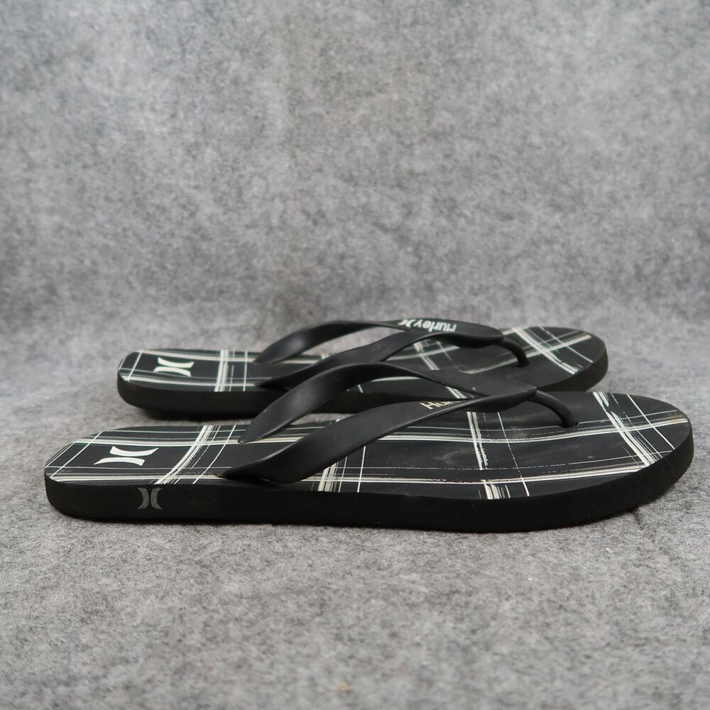 Hurley Shoes Mens 11 Sandals Flip Flops Slip On Casual Swim Beach Plaid Rubber